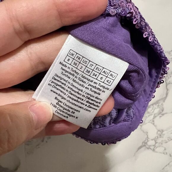 ROTATE BIRGER CHRISTENSEN Glitter Vest In Purple - Picture 5 of 9